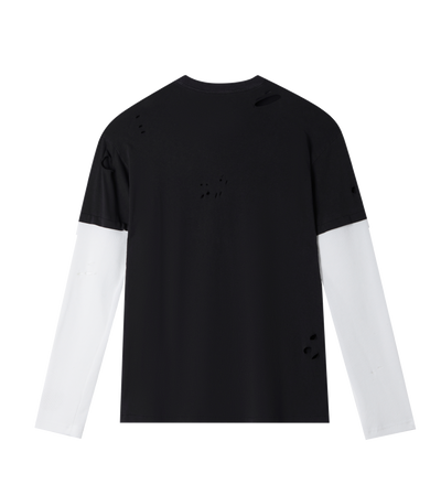 BLACK UN DOUBLE LAYER LIGHT WEIGHT THERMAL TEE