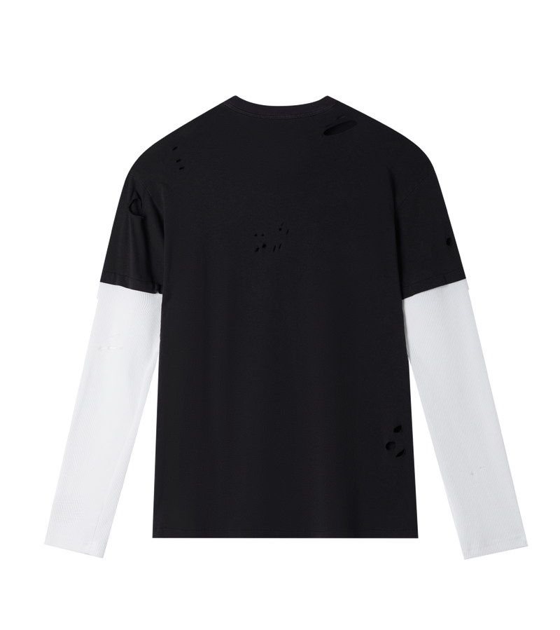 BLACK UN DOUBLE LAYER LIGHT WEIGHT THERMAL TEE