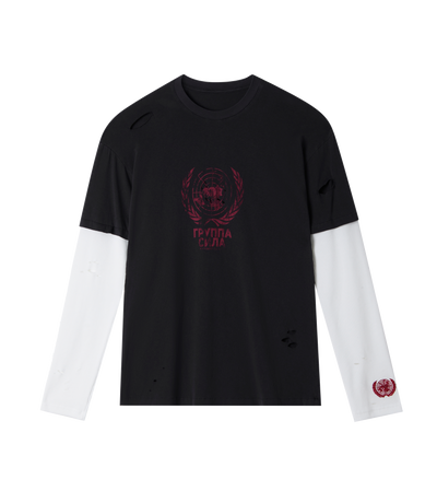 BLACK UN DOUBLE LAYER LIGHT WEIGHT THERMAL TEE